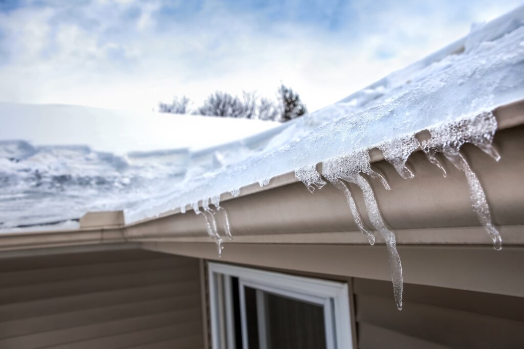Ice dams forming on Calgary rooftop